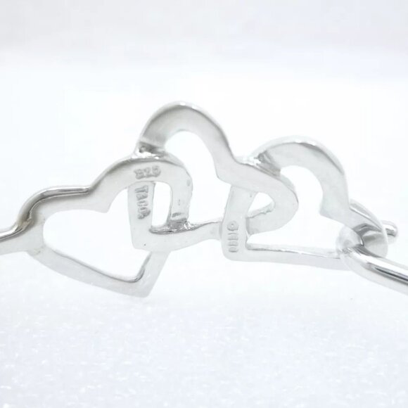 Authentic Tiffany & Co. Triple Heart Bangle Bracelet Sterling Silver - Picture 9 of 10